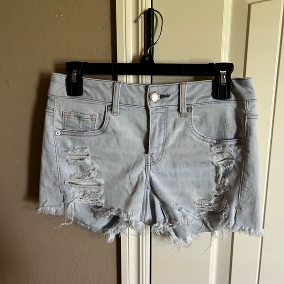 Denim Blue and Light Wash Jean Shorts - Picture 4 of 5